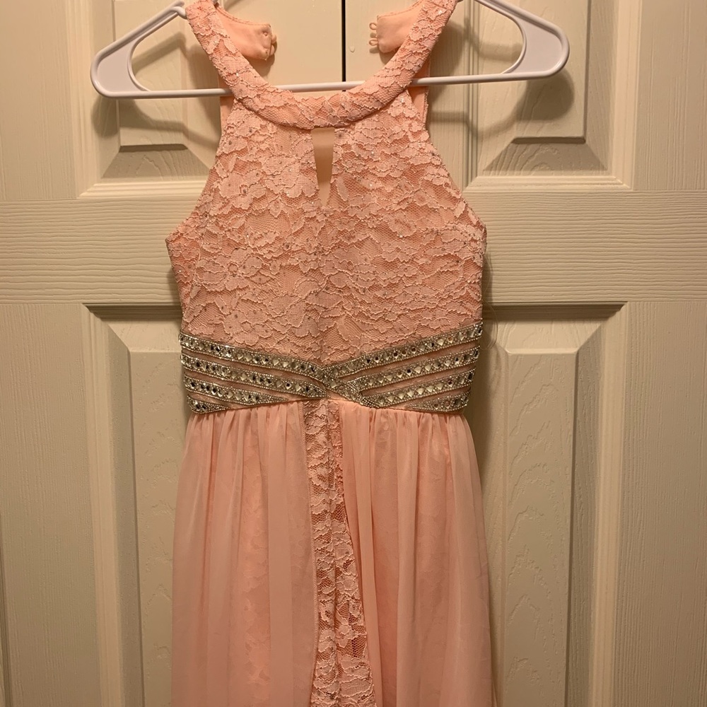 Blush pink romper for little girl size 8